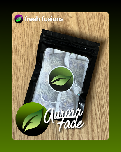 Aurora Fade herbal tea bags with mugwort, blue lotus and raspberry leaf