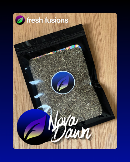 Nova Dawn loose leaf herbal tea blend with rosemary, holy basil and peppermint